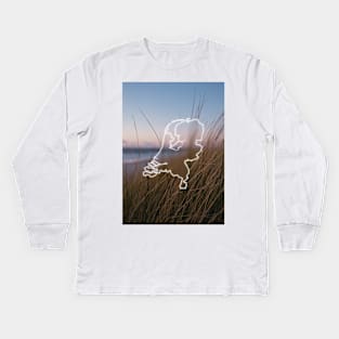 Netherlands Country Map | Luminous Landscapes Kids Long Sleeve T-Shirt